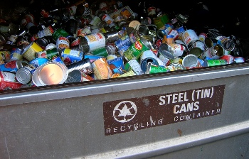 cans can be recycled and reused for other metal products.