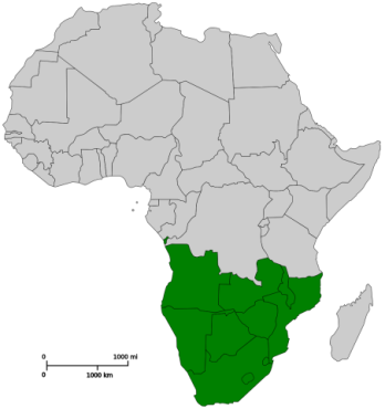 map showing southern africa